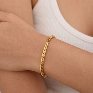 Braided Gold-Tone Chain Bracelet for Women fashion jewerly